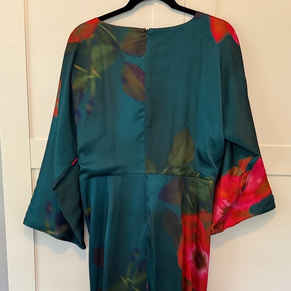 Figue Kyle Dress - Women's Long Sleeve Floral Dress - Green and Pink - Picture 5 of 9